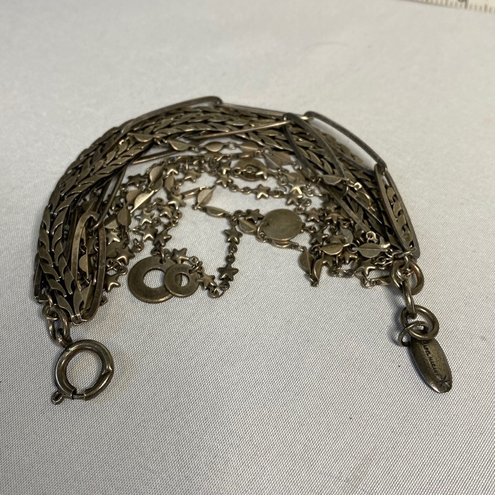 Multi chain stars circles silvertone Isabel Marant bracelet